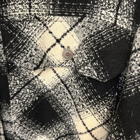 ZARA Black & White Plaid Shirt - Picture 6 of 7